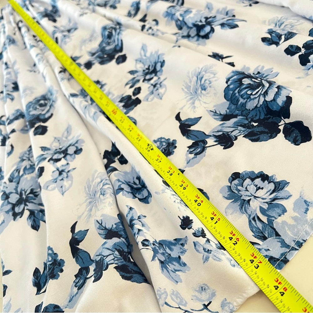 Rose Floral Maxi Skirt Blue White Cottagecore Boho XXL - Picture 6 of 7